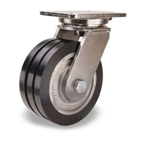 Hamilton Champion 8"x3" Swivel Caster - 3200 lbs. Capacity with UltraGlide (70D) Black Tread & Aluminum Core Hamilton