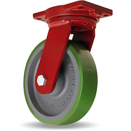 Hamilton Extra Heavy Duty Swivel Caster with 10" x 2 1/2" Duralast® Polyurethane (95A) on Cast Iron Wheel with 3/4" Sealed Precision Ball Bearing CasterHQ