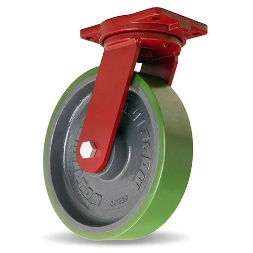 Hamilton Extra Heavy Duty Swivel Caster with 12" x 3" Duralast® Polyurethane (95A) on Cast Iron Wheel with 3/4" Sealed Precision Ball Bearings CasterHQ