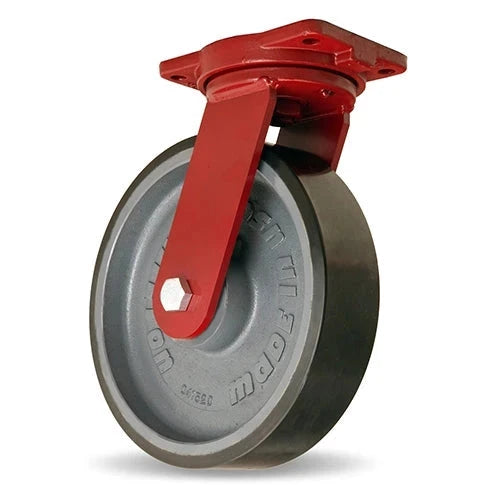 Hamilton Extra Heavy Duty Swivel Caster with 12" x 3" Duralast XC® Polyurethane (70D) on Cast Iron Wheel with 3/4" Sealed Precision Ball Bearings CasterHQ