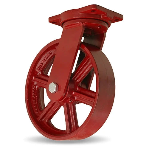 Hamilton Extra Heavy Duty Swivel Caster with 12" x 3" Metal Wheel with 1" Straight Roller Bearing Hamilton