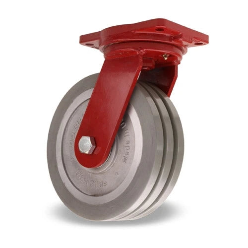 Hamilton Stainless Steel Champion Swivel Caster with 10" x 3" UltraGlide™ (95A) Triple Wheel Grey Tread on Aluminum Core with 3/4" Sealed Precision Ball Bearings Hamilton