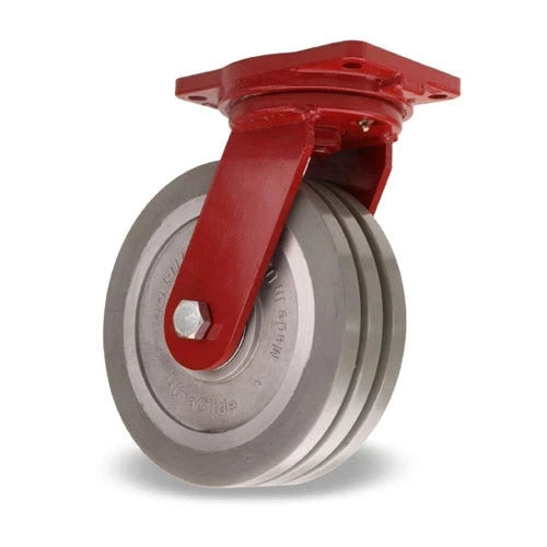 Hamilton Stainless Steel Champion Swivel Caster with 10" x 3" UltraGlide™ (95A) Triple Wheel Grey Tread on Aluminum Core with 3/4" Sealed Precision Ball Bearings CasterHQ