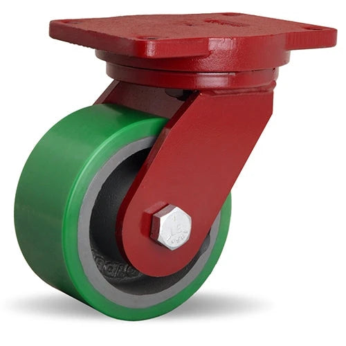 Hamilton Extra Heavy Duty Swivel Caster with 6" x 3" Duralast® Polyurethane (95A) on Cast Iron Wheel with 3/4" Sealed Precision Ball Bearings Hamilton