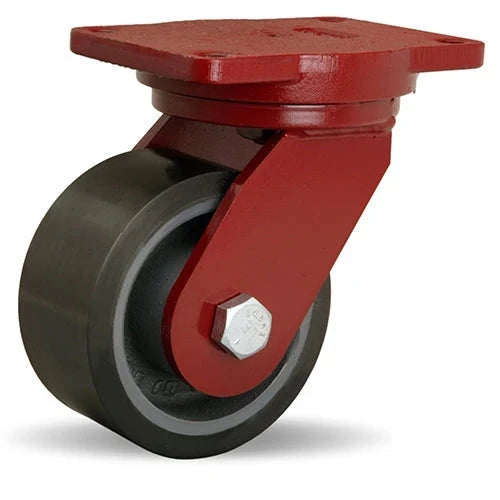 Hamilton Extra Heavy Duty Swivel Caster with 6" x 3" Duralast XC® Polyurethane (70D) on Cast Iron Wheel with 3/4" Sealed Precision Ball Bearings CasterHQ