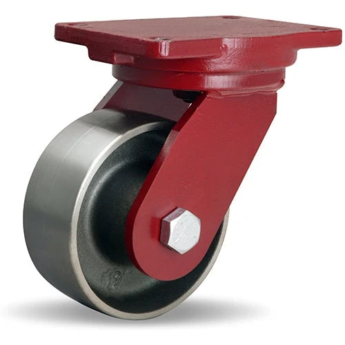 Hamilton Extra Heavy Duty Swivel Caster with 6" x 2 1/2" Forged Steel Wheel with 1" Straight Roller Bearing Hamilton