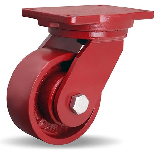 Hamilton Extra Heavy Duty Swivel Caster with 6" x 2 1/2" Metal Wheel with 1" Straight Roller Bearing Hamilton