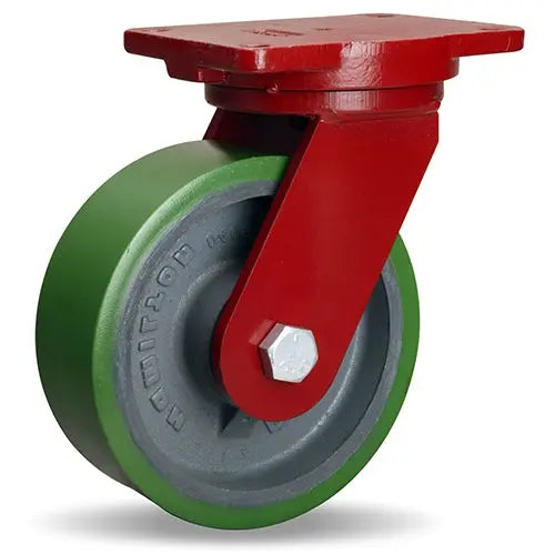 Hamilton Extra Heavy Duty Swivel Caster with 8" x 3" Duralast® Polyurethane (95A) on Cast Iron Wheel with 3/4" Sealed Precision Ball Bearings -  | CasterHQ