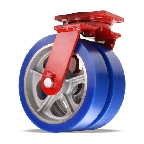 Hamilton Extra Heavy Duty Dual-Wheel Swivel Caster with 12" x 3" Ergo-Glide XT 1" thick Polyurethane (85A) Wheels with 3/4" Sealed Precision Ball Bearings Hamilton