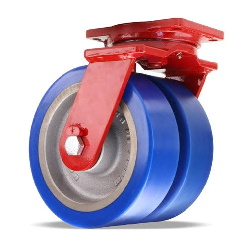 Hamilton Extra Heavy Duty Dual-Wheel Swivel Caster with 10" x 3" Ergo-Glide XT 1" thick Polyurethane (85A) Wheels with 3/4" Sealed Precision Ball Bearings Hamilton