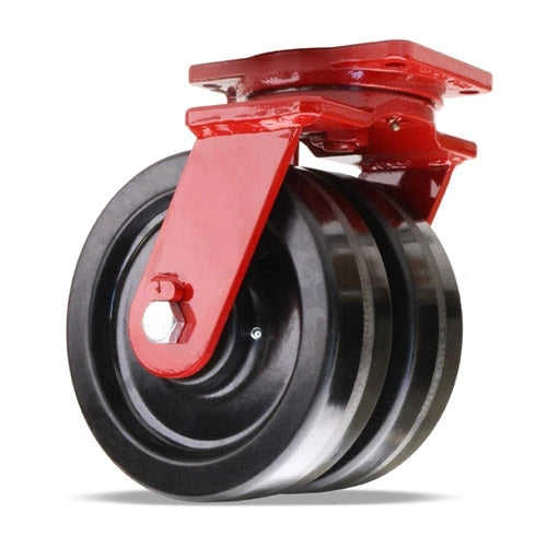 Hamilton Extra Heavy Duty Dual-Wheel Swivel Caster with 10" x 3" Plastex Phenolic Wheels with 1" Straight Roller Bearings Hamilton