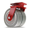 Hamilton Extra Heavy Duty Dual-Wheel Swivel Caster with 10" x 3" UltraGlide™ (95A) Triple Wheel Grey Tread on Aluminum Core with 3/4" Sealed Precision Ball Bearings CasterHQ