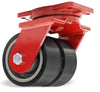 Hamilton Extra Heavy Duty Dual-Wheel Swivel Caster with 6" x 3" Duralast XC® Polyurethane (70D) on Cast Iron Wheels with 3/4" Sealed Precision Ball Bearings - 4,500 lbs Capacity Hamilton