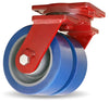 Hamilton Extra Heavy Duty Dual-Wheel Swivel Caster with 6" x 3" Ergo-Glide XT 1" thick Polyurethane (85A) Cast Iron Wheels with 3/4" Sealed Precision Ball Bearings - 4,400 lbs Capacity Hamilton