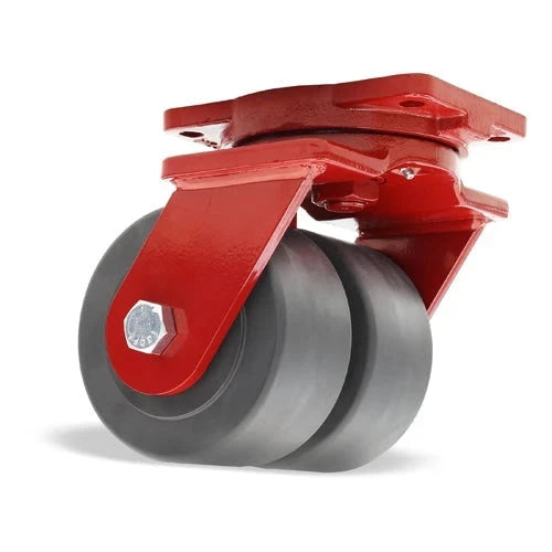 Hamilton Extra Heavy Duty Dual-Wheel Swivel Caster with 6" x 3" Nylast™ High Performance Cast Nylon Wheels with 3/4" Sealed Precision Ball Bearings - 7,000 lbs Capacity CasterHQ