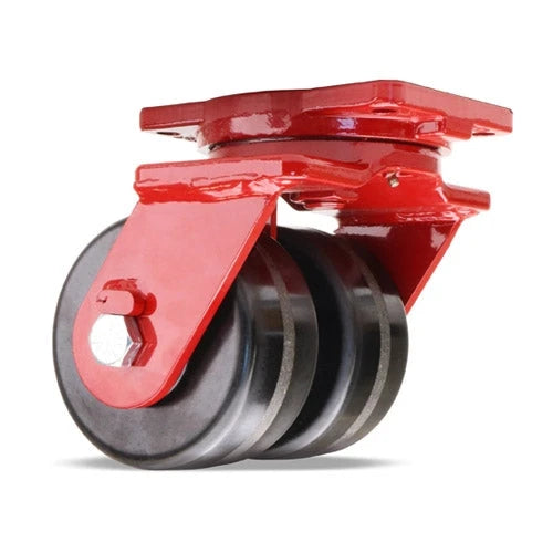 Hamilton Extra Heavy Duty Dual-Wheel Swivel Caster with 6" x 3" Plastex Phenolic Wheels with 1" Straight Roller Bearings Hamilton