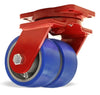 Hamilton Extra Heavy Duty Dual-Wheel Swivel Caster with 6" x 3" Ergo-Glide Polyurethane (85A) on Cast Iron Wheels with 3/4" Sealed Precision Ball Bearings - 3,200 lbs Capacity Hamilton