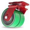 Hamilton Extra Heavy Duty Dual-Wheel Swivel Caster with 8" x 3" Duralast® Polyurethane (95A) on Cast Iron Wheels with 3/4" Sealed Precision Ball Bearings Hamilton