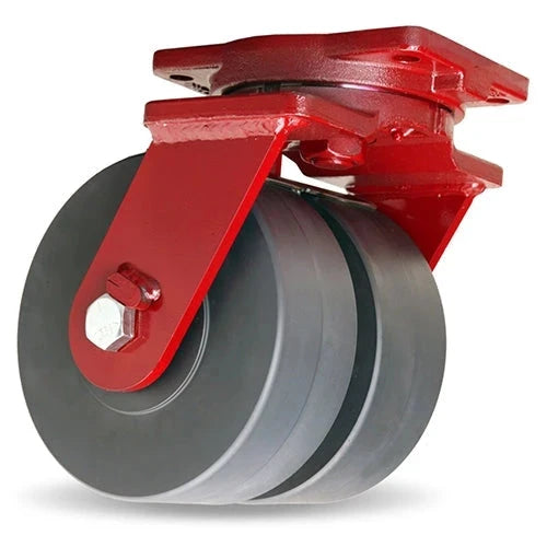 Hamilton Extra Heavy Duty Dual-Wheel Swivel Caster with 8" x 3" Nylast™ High Performance Cast Nylon Wheels with 3/4" Sealed Precision Ball Bearings CasterHQ