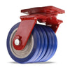 Hamilton Extra Heavy Duty Dual-Wheel Swivel Caster with 8" x 3" UltraGlide™ (85A) Triple Wheel Blue Tread on Aluminum Core with 3/4" Sealed Precision Ball Bearings CasterHQ