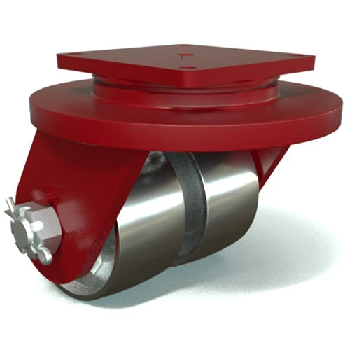 Hamilton Enhanced Maxi-Duty Swivel Caster with Dual 10" x 4" Forged Steel Wheels with 1 1/2" Precision Tapered Roller Bearing Hamilton