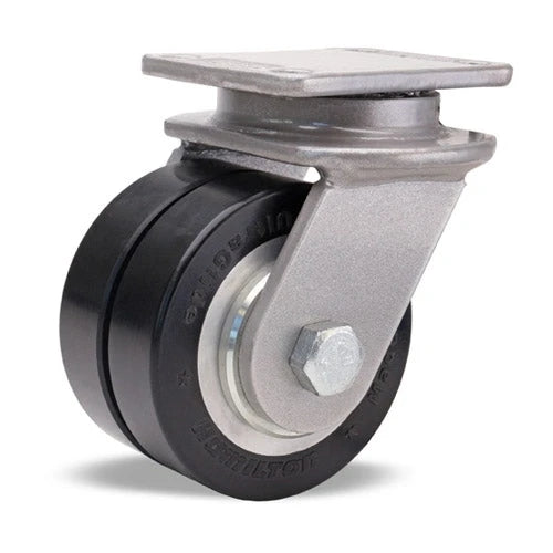 Hamilton Endurance Swivel Caster S-EN-35SWF70D | UltraGlide Twin Wheel & Grey Tread on Aluminum Core Hamilton