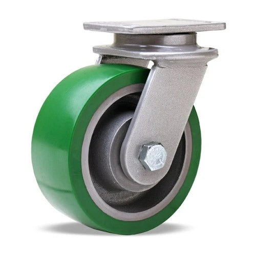 Hamilton Endurance 5" x 2" Swivel Caster with Duralast Polyurethane on Cast Iron Wheel - 1/2" Sealed Precision Ball Bearing | High-Durability & Smooth Mobility for Your Needs! Hamilton