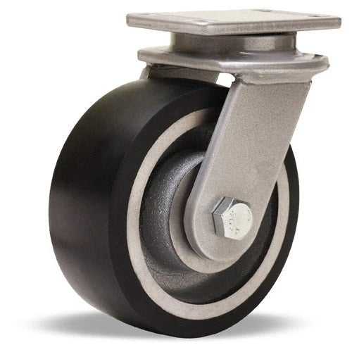 1000 lbs Load Capacity Hamilton Swivel Caster - 5" x 2" Duralast XC Polyurethane on Cast Iron Wheel - 1/2" Sealed Precision Ball Bearings - S-EN-5DB70 Hamilton
