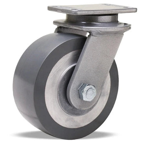 Hamilton Endurance Swivel Caster - 5"x2" DuraGlide Polyurethane (95A) on Cast Iron Wheel, 1000 lbs Load Capacity, 1/2" Sealed Precision Ball Bearings - S-EN-5GB95 Hamilton