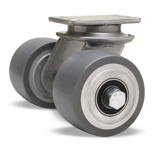 Hamilton Endurance Dual Wheel Swivel Caster S-EN2-35GB95 | 3 1/2" x 2" DuraGlide Polyurethane on Aluminum | Heavy-Duty Precision Ball Bearing Hamilton