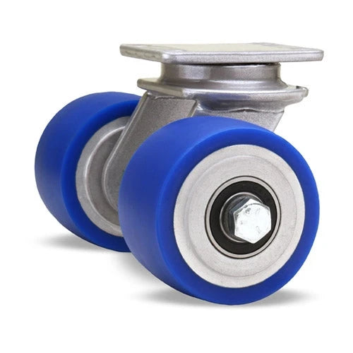 S-EN2-35SPB Hamilton Dual Wheel Swivel Caster - 3 1/2" x 2" ErgoGlide Polyurethane on Aluminum with Precision Ball Bearing Hamilton