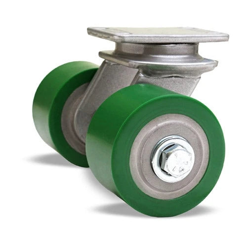 Hamilton Endurance S-EN2-3DB: Dual Wheel Swivel Caster with 3 1/4" Duralast Polyurethane on Cast Iron Wheels - Sealed Precision Bearings Hamilton