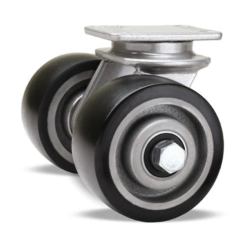Hamilton Endurance S-EN2-4DB70 Dual Wheel Swivel Caster - Duralast XC Polyurethane (70D) on Aluminum Wheels with Precision Bearings Hamilton