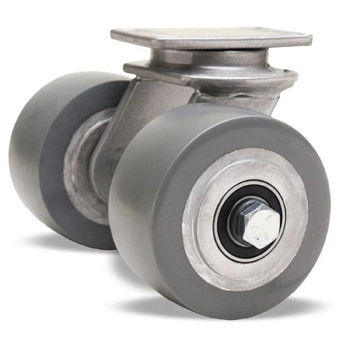 Hamilton Endurance S-EN2-4GB95 Dual Wheel Swivel Caster - 4" x 2" DuraGlide Polyurethane on Cast Iron with 1/2" Precision Ball Bearing Hamilton