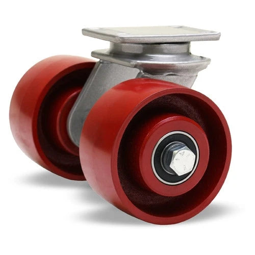 Hamilton 1000 lbs Load Capacity Dual Wheel Swivel Caster - (2) 4"x2" Metal Cast Iron Wheels with 1/2" Sealed Precision Ball Bearing - S-EN2-4MB Endurance Hamilton