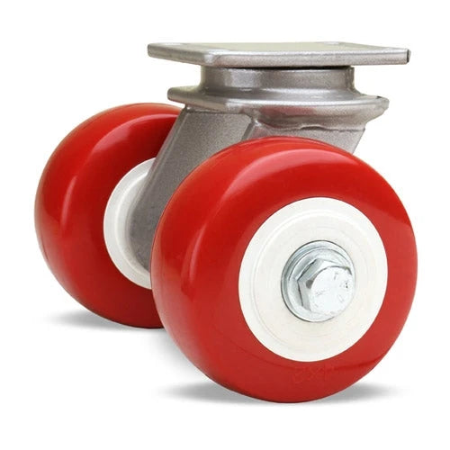 Hamilton Endurance 1000 lbs Load Capacity Swivel Caster - Dual Wheel 4"x2" Poly-Tech with 3/4" Roller Bearing - S-EN2-4NF Hamilton