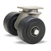 Hamilton 1000 lbs Load Capacity Dual Wheel Swivel Caster - (2) 4" x 2" Nylast™ High Performance Cast Nylon Wheels with 1/2" Sealed Precision Ball Bearings - S-EN2-4NYB CasterHQ
