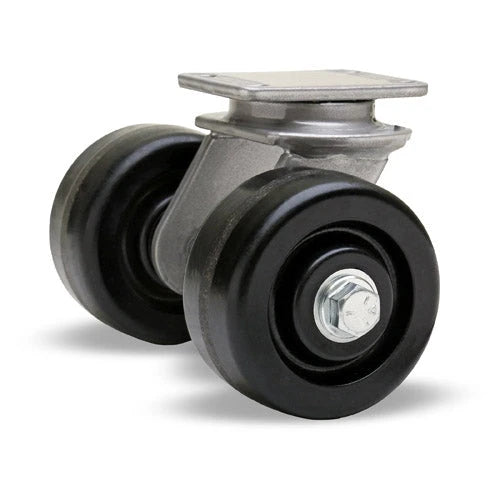 Hamilton Endurance 1000 lbs. Load Capacity Swivel Caster - Dual 4" x 2" Plastex Phenolic Wheels with 3/4" Straight Roller Bearing - S-EN2-4P Hamilton