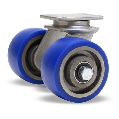 Hamilton S-EN2-4SPB Dual Wheel Swivel Caster – 4x2" Ergo-Glide Polyurethane on Aluminum Wheels with Precision Ball Bearing Hamilton