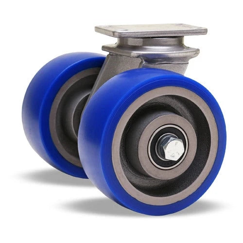 Hamilton 1000 lbs. Load Capacity Dual Wheel Swivel Caster - 5"x2" ErgoGlide Polyurethane on Aluminum Wheels, 1/2" Sealed Precision Ball Bearing - S-EN2-5SPB Hamilton