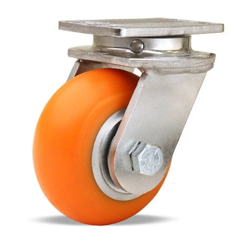 Hamilton Endurance S-ENS-42EMB: 4" x 2" Stainless Steel Swivel Caster with Ergo-Tech Donut Tread Polyurethane on Aluminum Wheel Hamilton