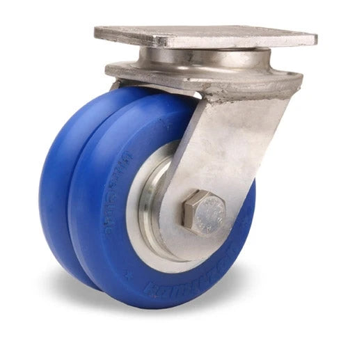 Hamilton Endurance 4 Inch Stainless Swivel Caster with UltraGlide Twin Wheel, 720 lbs Load Capacity - Sealed Precision Bearings Hamilton