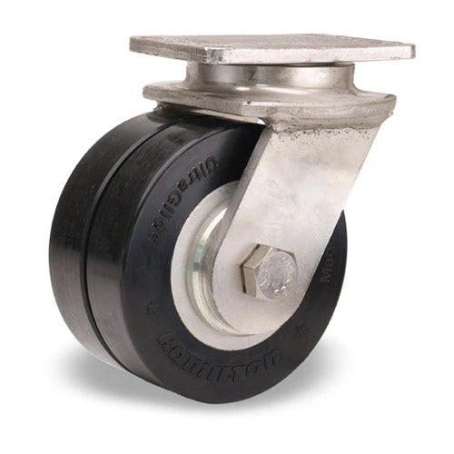S-ENS-4SWF70D Hamilton Endurance Stainless Swivel Caster - 4"x2" UltraGlide Twin Wheel with Sealed Bearings Hamilton