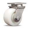 S-ENS-4WNSB Hamilton Endurance Swivel Caster - 4" x 2" White Nylon Wheel with 1/2" Stainless Steel Bearings Hamilton