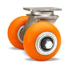 Hamilton Endurance Dual Wheel Stainless Steel Swivel Caster S-ENS2-42EMB - 750 lbs. Capacity with 4"x2" Ergo-Tech Donut Tread Polyurethane Wheels and Precision Bearings Hamilton
