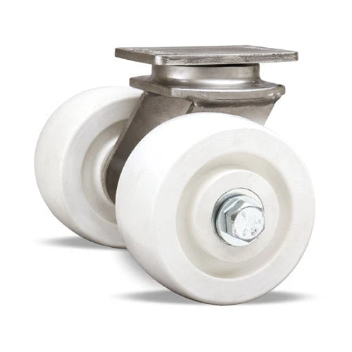Hamilton 750 lbs. Stainless Steel Dual Wheel Swivel Caster - 4" Aqualite Wheels with Delrin Bearing (S-ENS2-4AZ) Hamilton