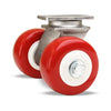 Hamilton 750lbs Load Capacity Stainless Steel Swivel Caster - Dual 4"x2" Poly-Tech Wheels with 3/4" Delrin Bearing (S-ENS2-4NFZ) Hamilton