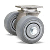 Hamilton S-ENS2-4TEZ Dual Wheel Stainless Steel Swivel Caster - 750 lbs. Load Capacity with 4x2