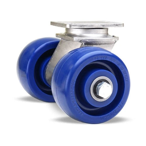 Hamilton 750 lbs. Load Capacity Stainless Steel Swivel Caster - Dual 4" x 2" Unilast Wheels with 1/2" Sealed Precision Ball Bearings - Endurance S-ENS2-4UYSB Hamilton