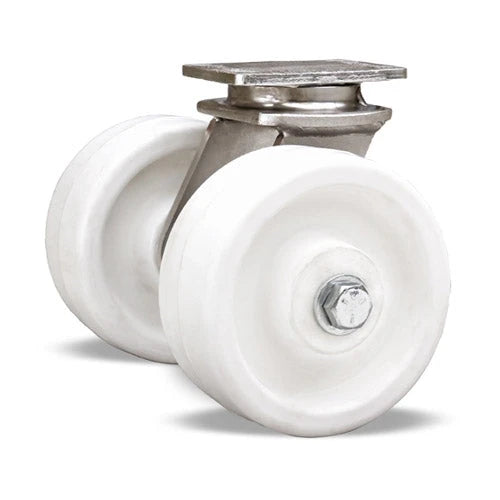 Hamilton 750 lbs Load Capacity Stainless Steel Swivel Caster - Dual Wheel 5"x2" Aqualite with 3/4" Delrin Bearing - S-ENS2-5AZ Endurance Hamilton